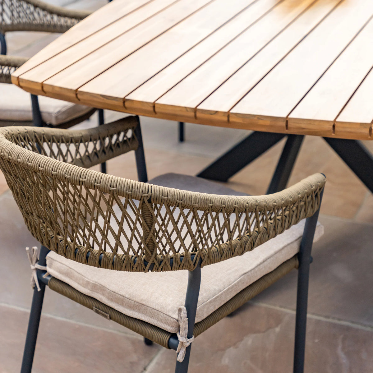 Riga 8 Seat Oval Dining Set - Sandstone