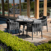 Rome 4 Seat Round Dining Set With Lazy Susan - Charcoal