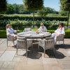 Rome 6 Seat Oval Dining Set With Lazy Susan - Charcoal