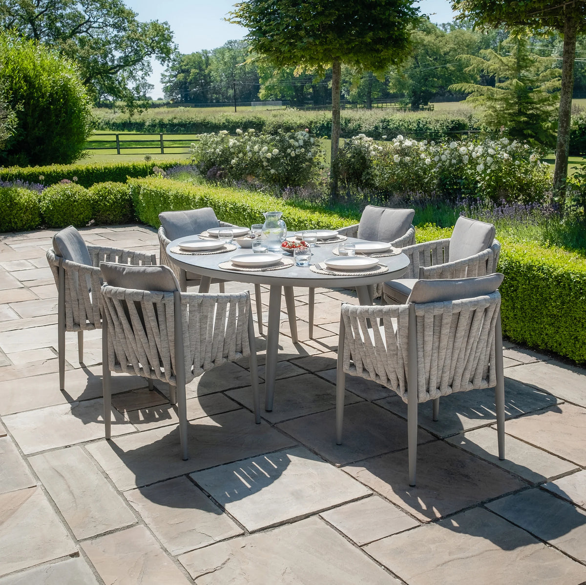 Rome Charcoal 6 Seat Dining Set