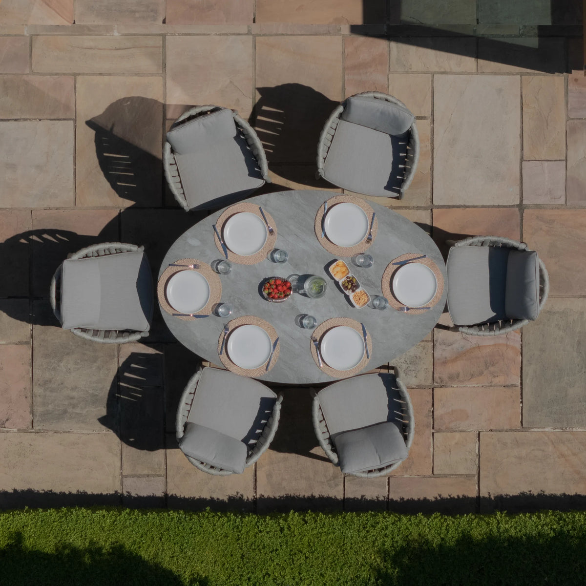 Rome Charcoal 6 Seat Dining Set