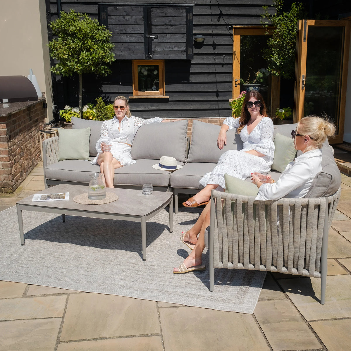 Rome Large Corner Sofa Set - Linen