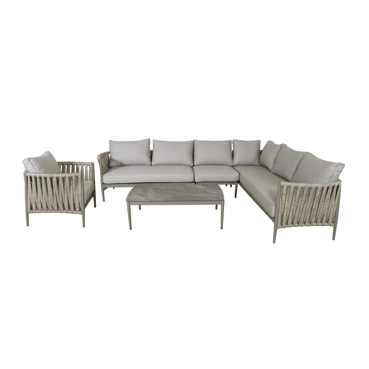 Rome Cool Linen Corner Sofa Set
