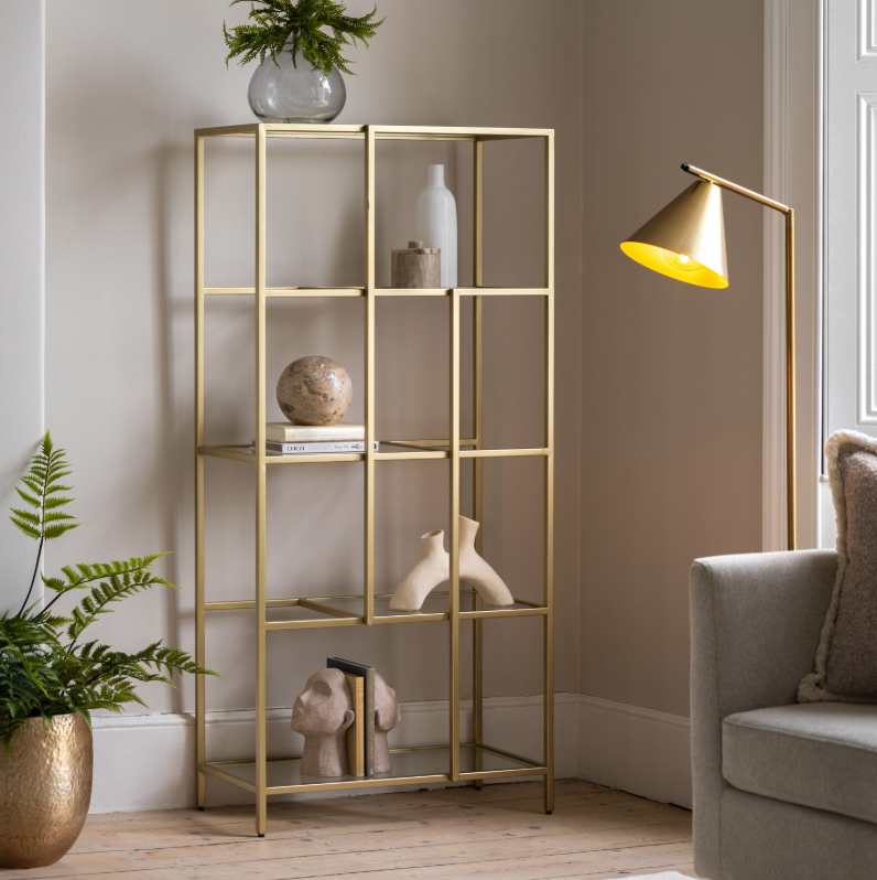 Rothwell Gold Display Unit Bookshelves