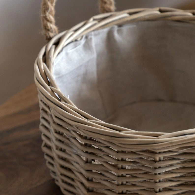 Desser Round Basket Handle Natural Set of 2