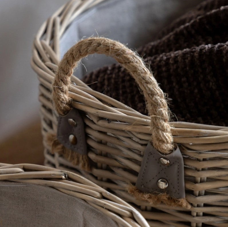 Desser Round Basket Handle Natural Set of 2