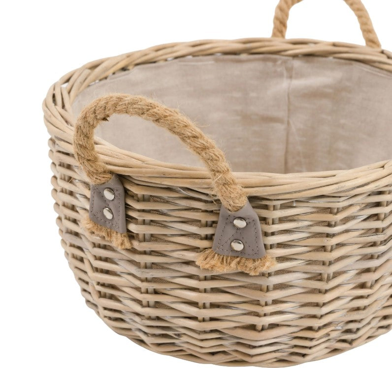 Desser Round Basket Handle Natural Set of 2