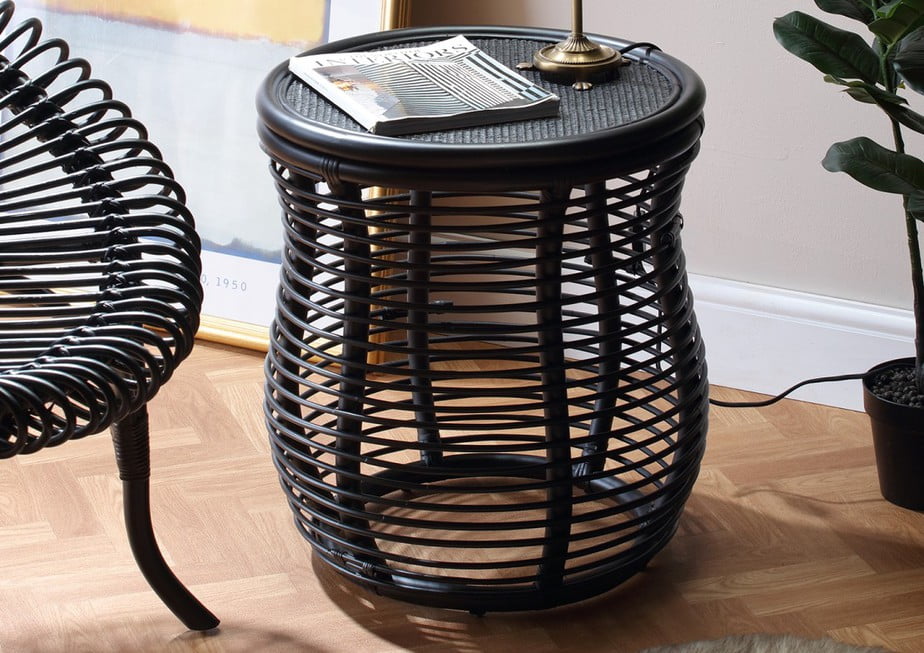 Royal-Black-Wicker-LampTable