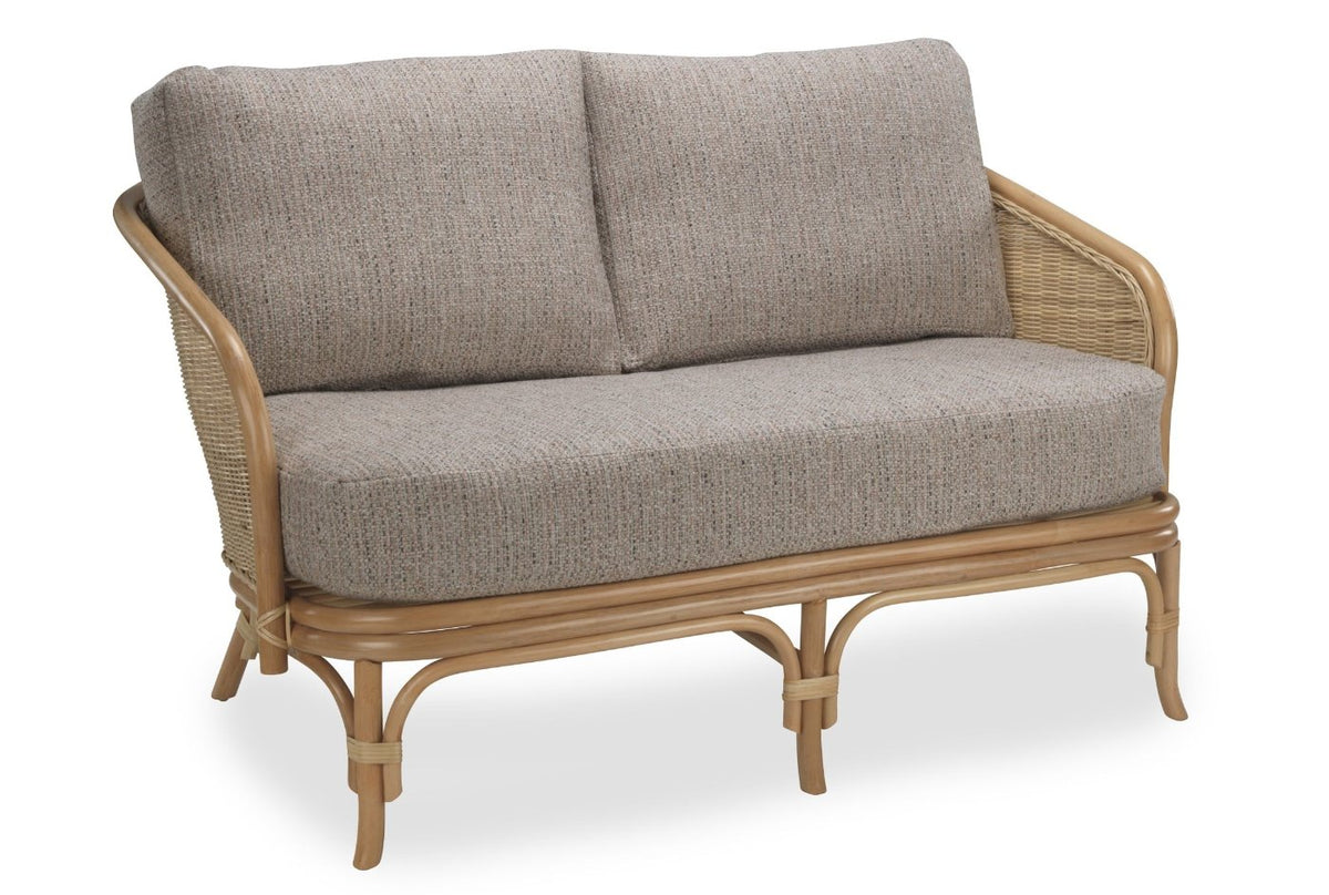 royal blush 2 seater sofa rattan blush tweed