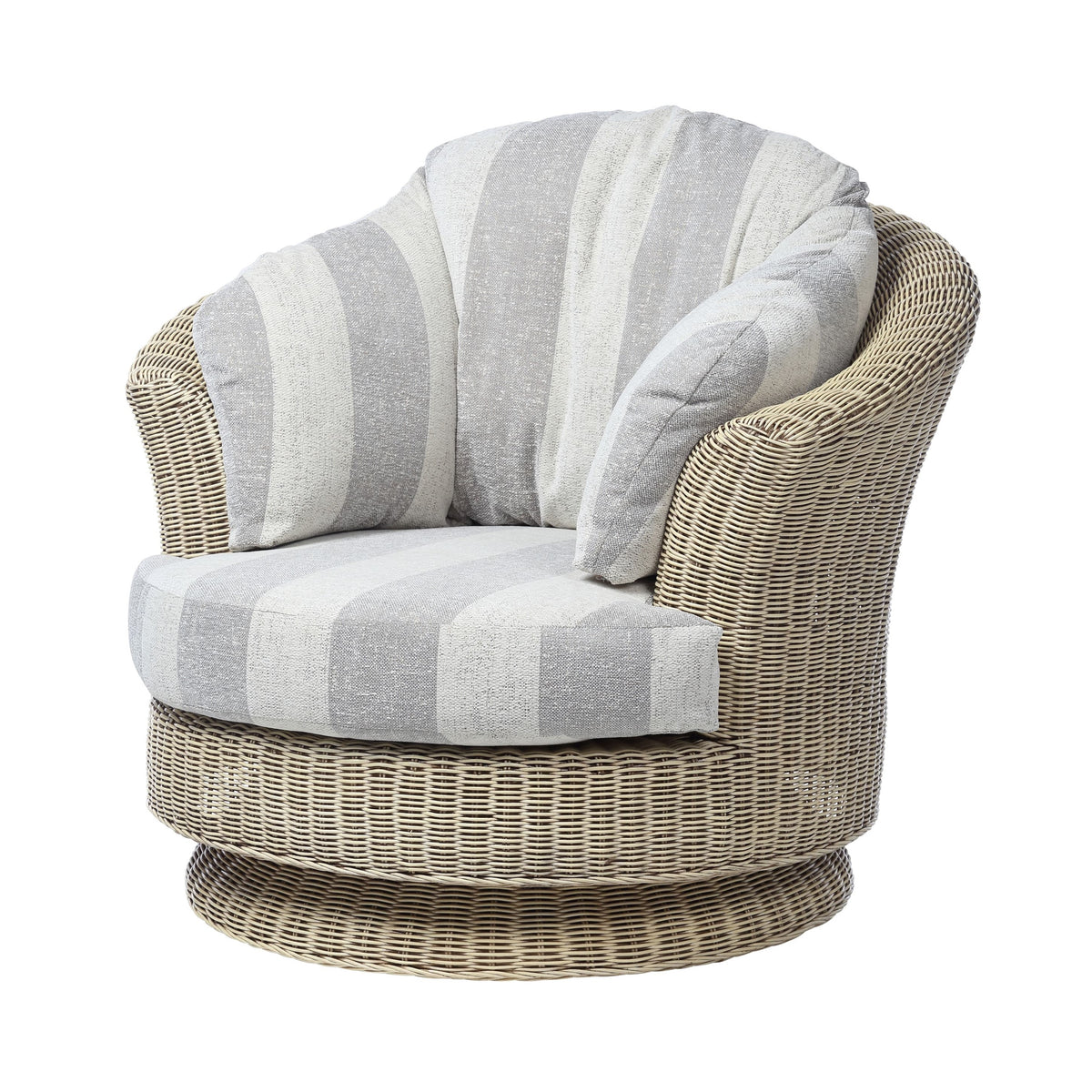 Lyon Natural Wash Swivel Chair in Athena Stripe