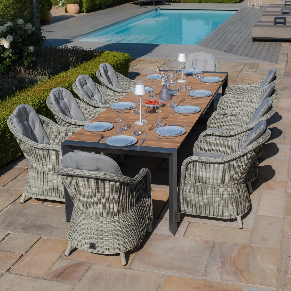 Suru Teak Rectangular Extending Dining Table With Oxford Heritage Dining Chairs