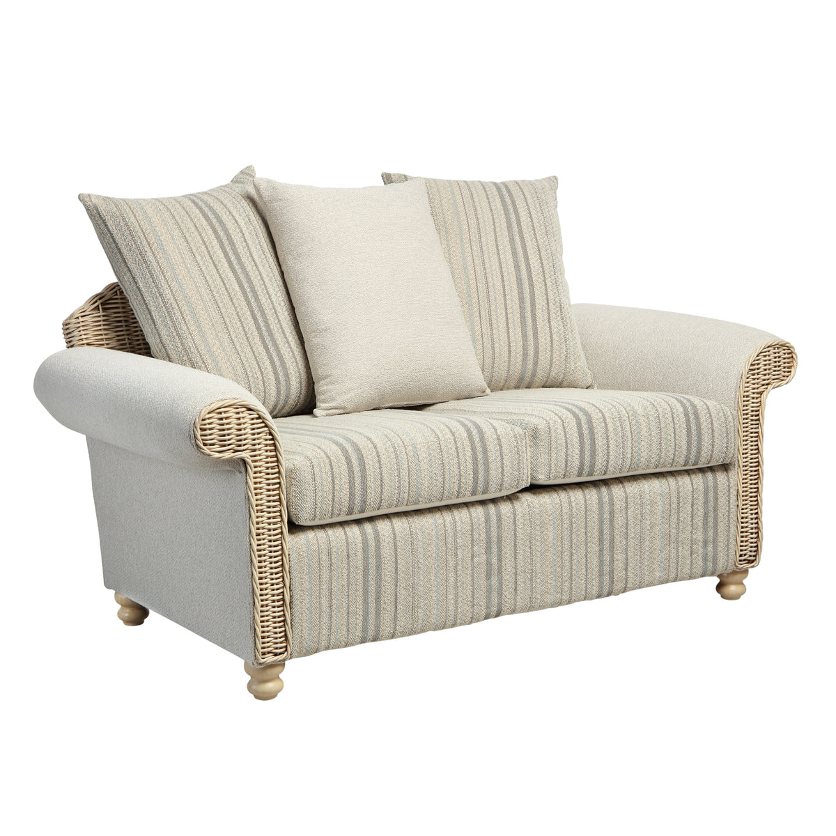 Samford Modern Scatter Back 2-Seater Sofa 3pc Suite in Duke Grey Stripe
