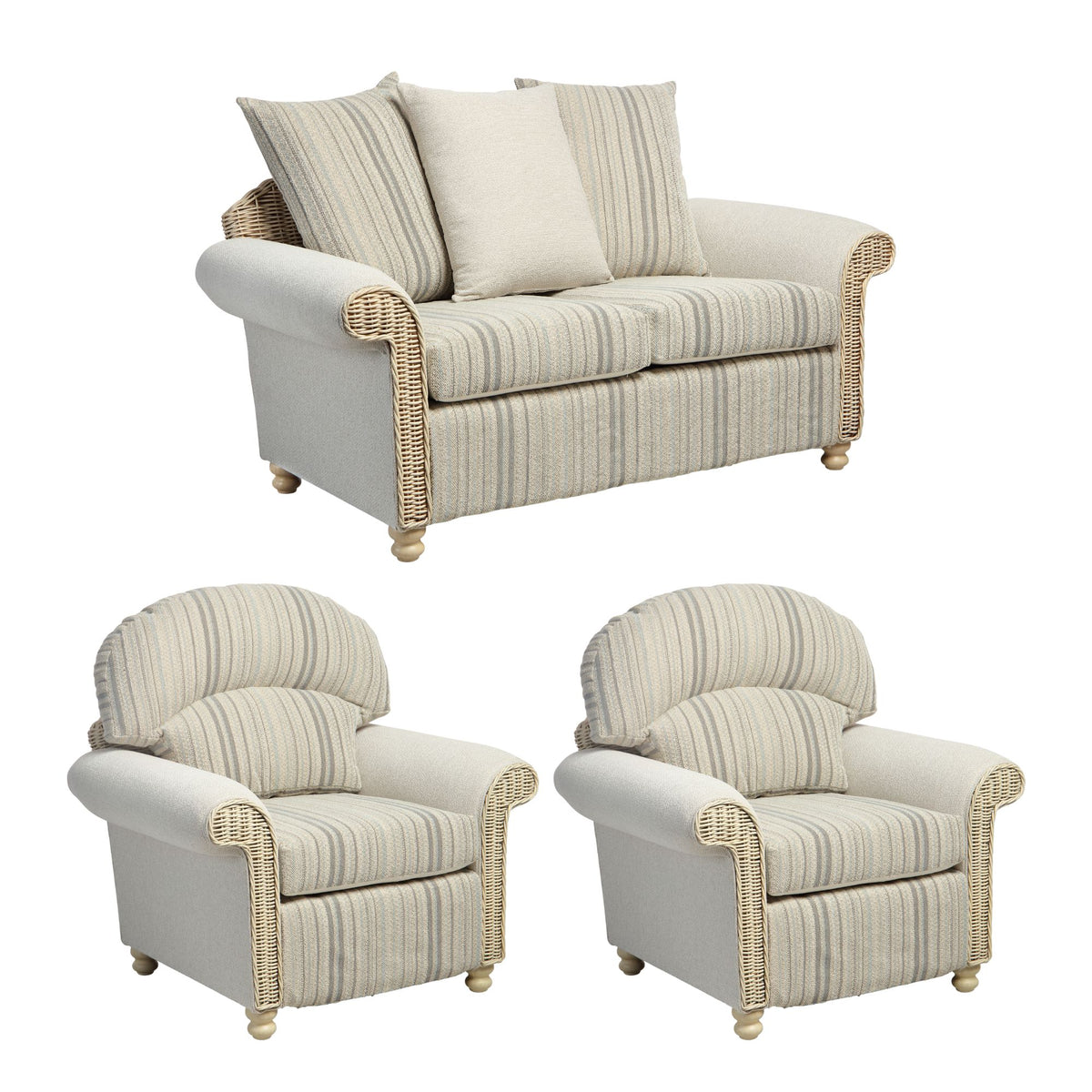 Samford Modern Scatter Back 2-Seater Sofa 3pc Suite - Sustainable Design