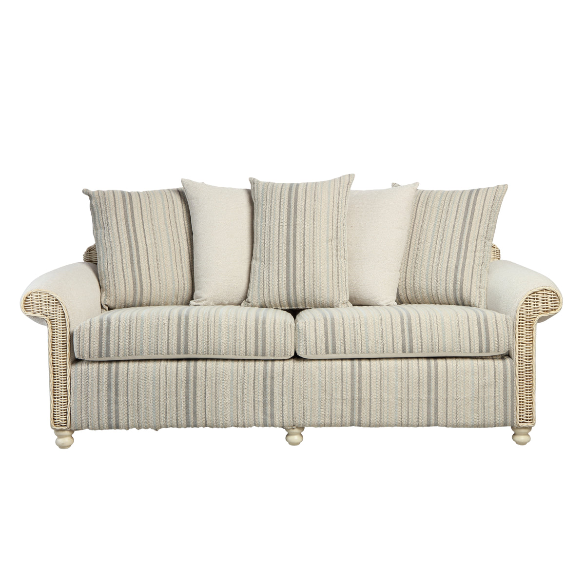 Samford Rattan Scatter Back 3 Seater 3pc Suite in Duke Grey Stripe