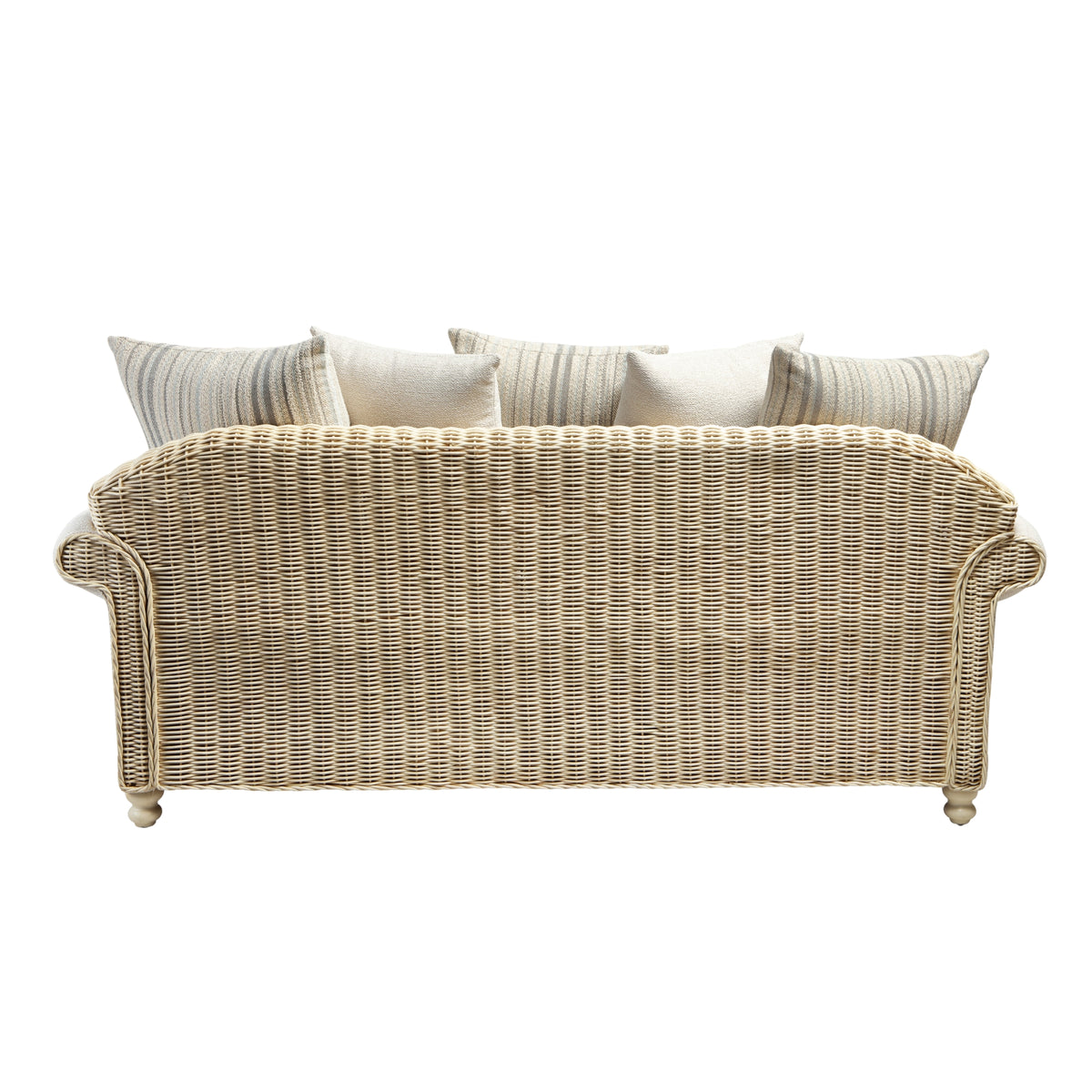 Samford Rattan Scatter Back 3 Seater 3pc Suite in Duke Grey Stripe