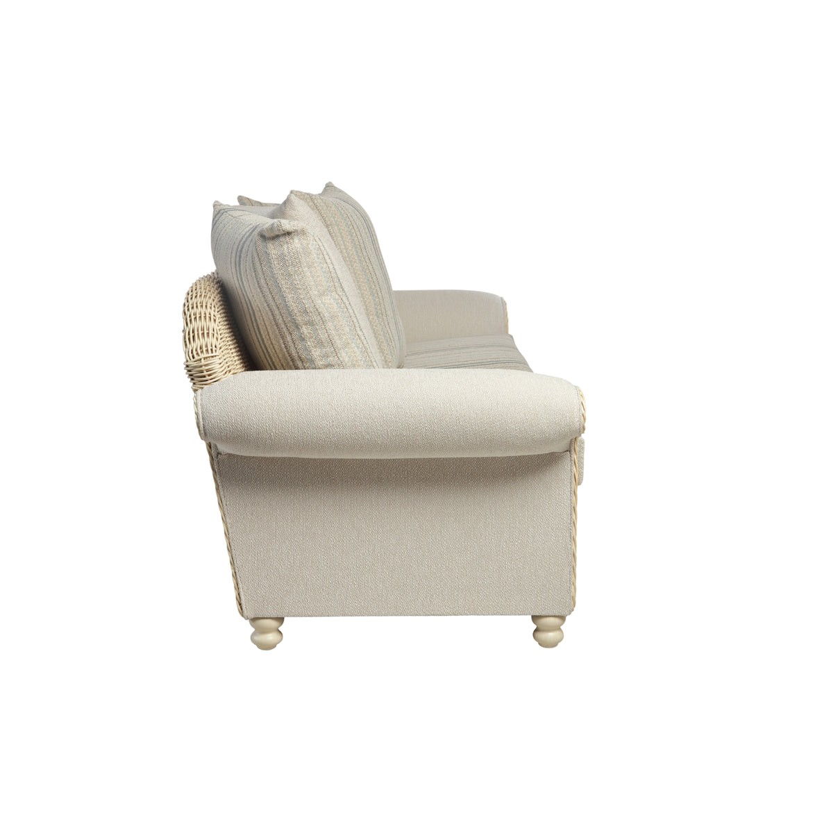 Samford Rattan Scatter Back 3 Seater 3pc Suite in Duke Grey Stripe