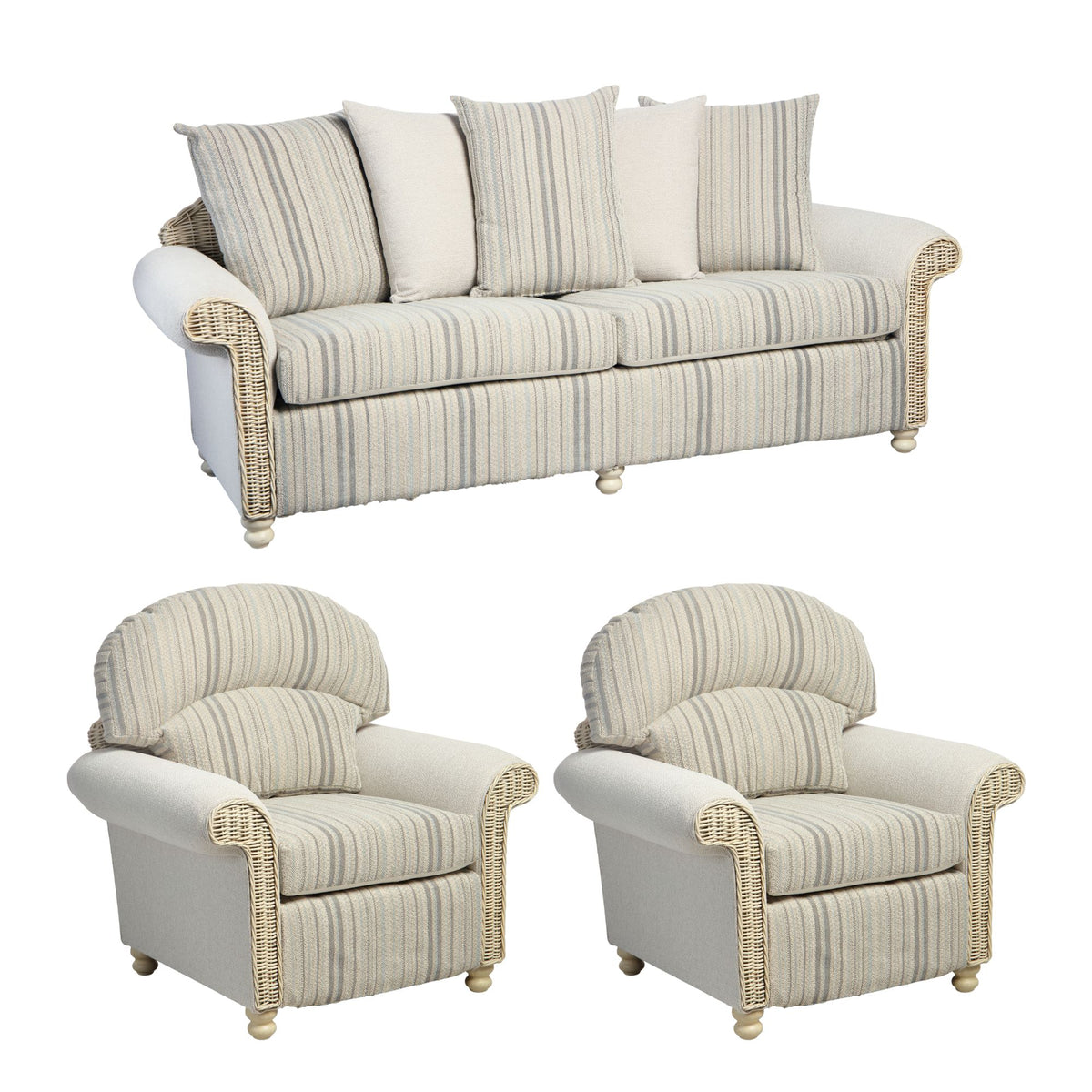 Samford Rattan Scatter Back 3 Seater 3pc Suite