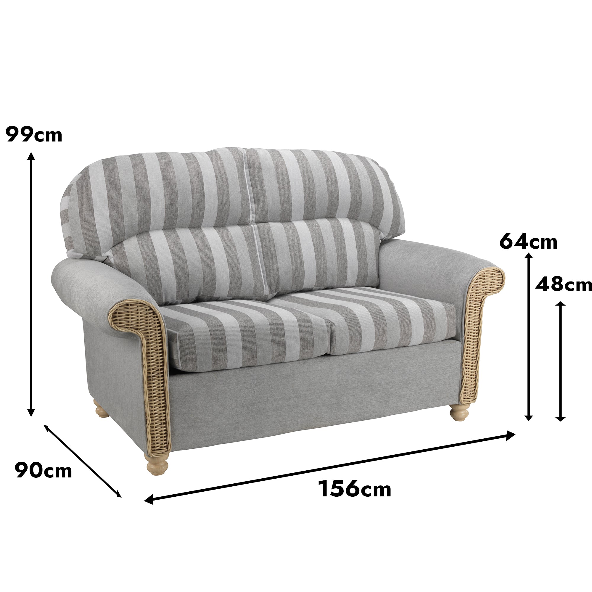 Samford 2-Seater Cane Sofa – British Craftsmanship – Desser
