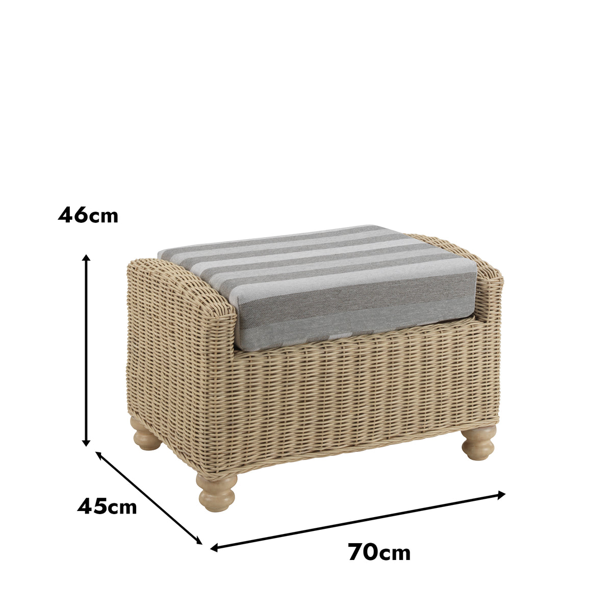 Samford Natural Wash Footstool