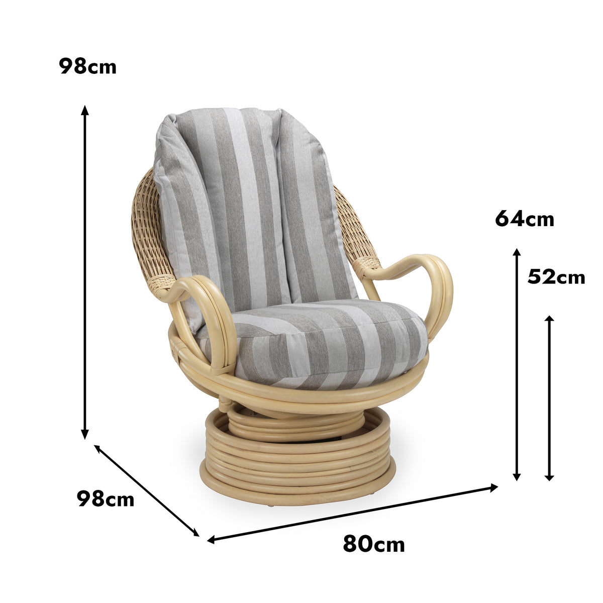 Samford Natural Wash Deluxe Swivel Rocker