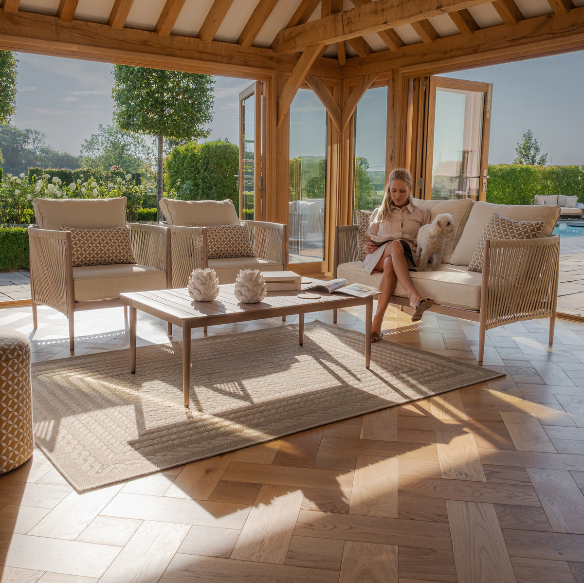 Sardinia 2 Seat Sofa Set - Natural Linen