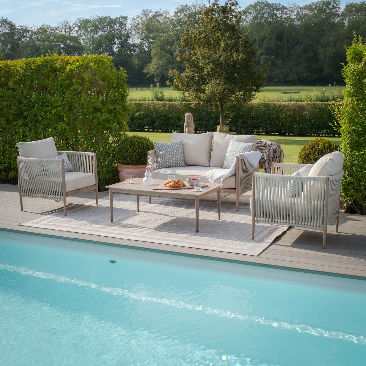 Sardinia 2 Seat Sofa Set - Natural Linen