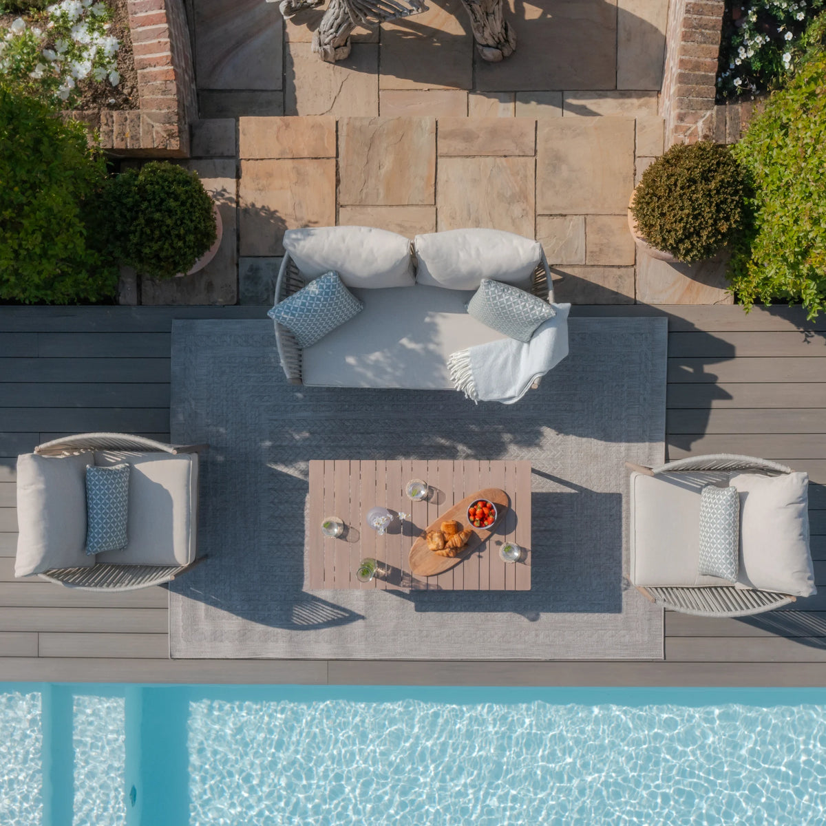 Sardinia 2 Seat Sofa Set - Natural Linen