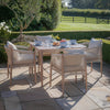 Sardinia 4 Seat Square Dining Set - Natural Linen