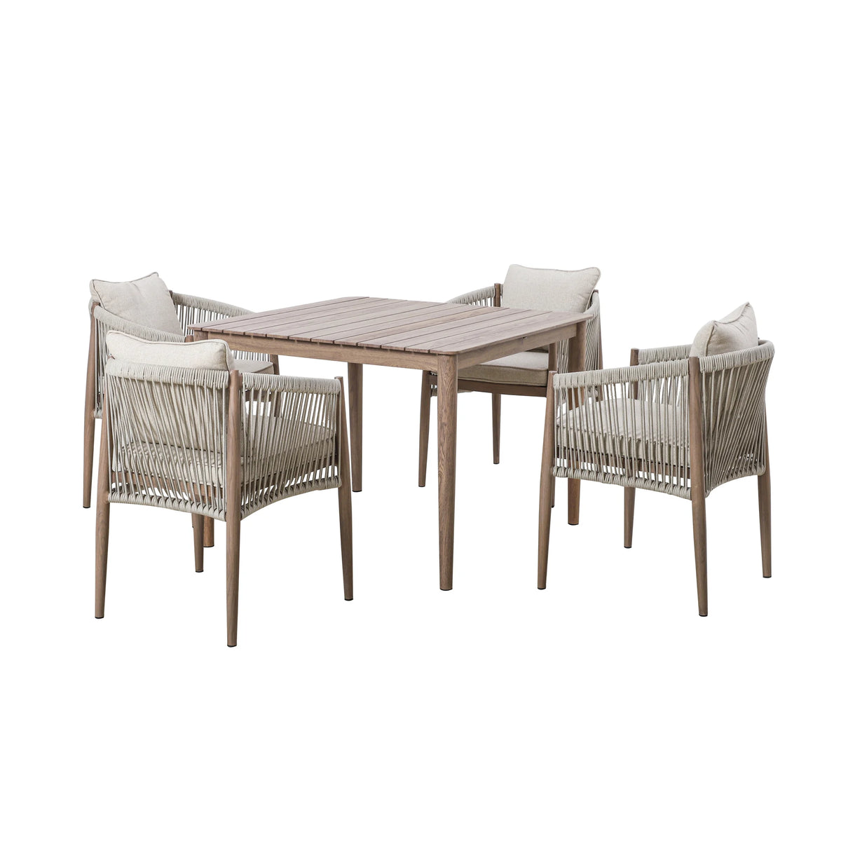 Sardinia 4 Seat Square Dining Set - Natural Linen