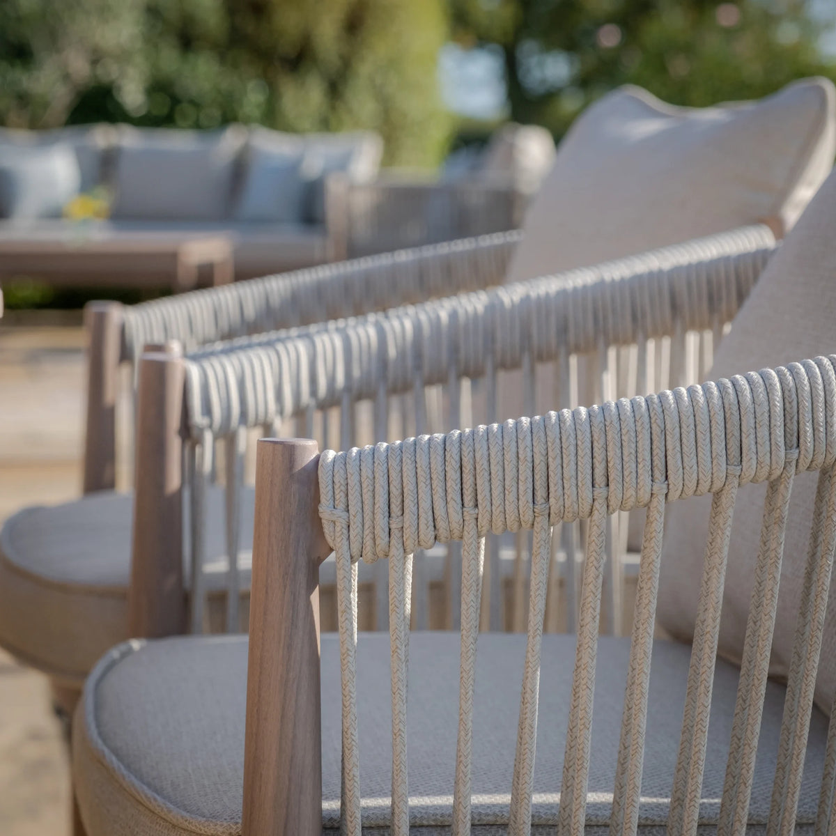 Sardinia 8 Seat Square Dining Set - Natural Linen