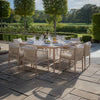 Sardinia 8 Seat Square Dining Set - Natural Linen