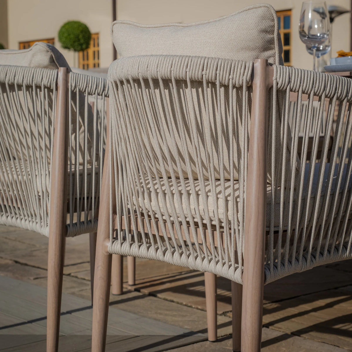 Sardinia 8 Seat Square Dining Set - Natural Linen