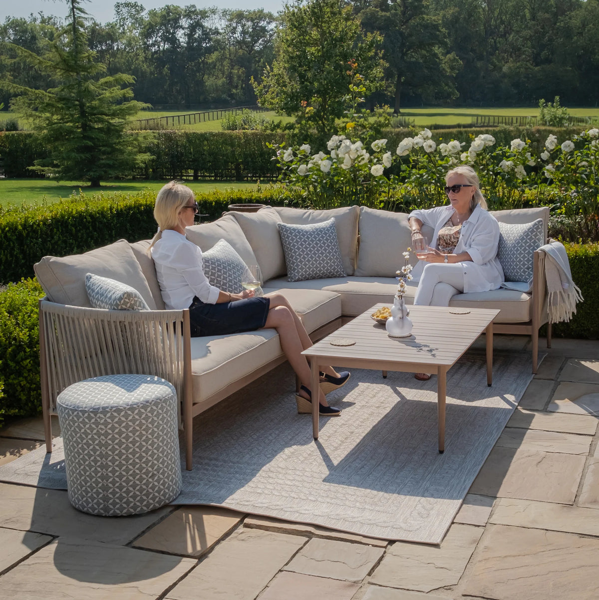 Sardinia Large Corner Sofa Set - Natural Linen