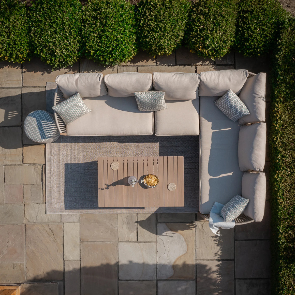 Sardinia Large Corner Sofa Set - Natural Linen