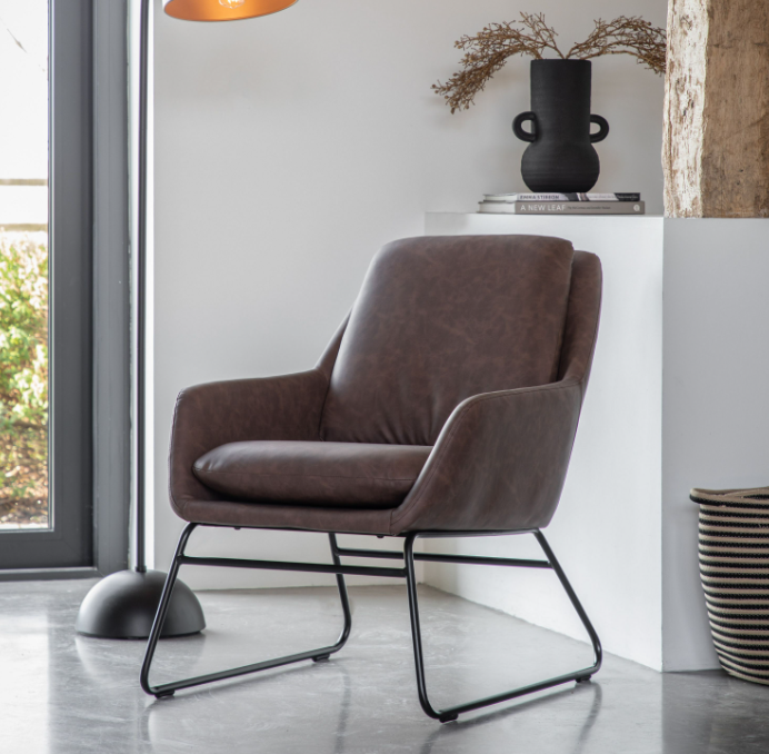 Furton Upholstered Brown Armchair