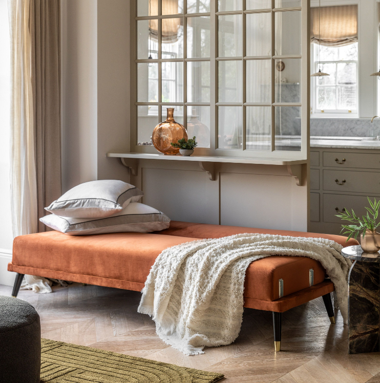 Dora Sofa Bed in Orange