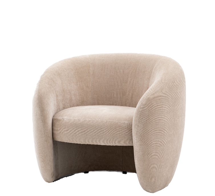 Corfu Curved Armchair in Cream