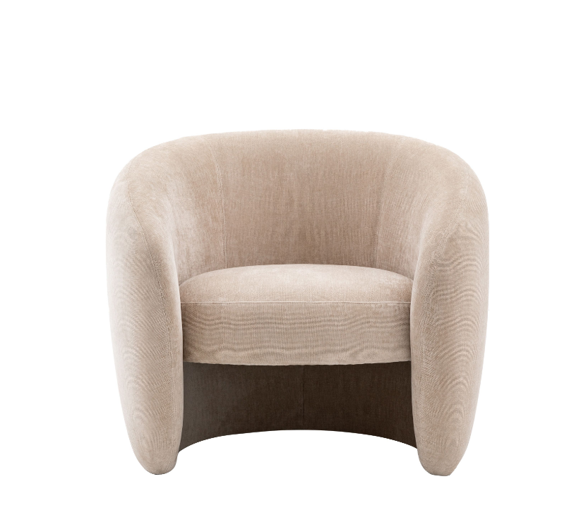 Corfu Curved Armchair in Cream