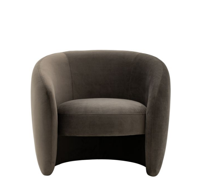 Corfu Curved Armchair in Dark Brown
