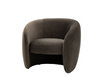 Corfu Curved Armchair in Dark Brown