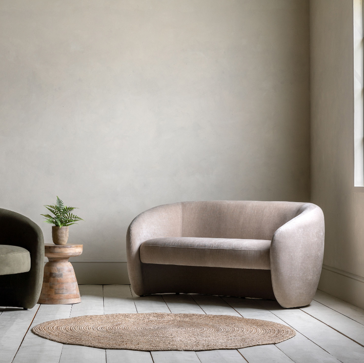 Corfu Curved Sofa in Cream