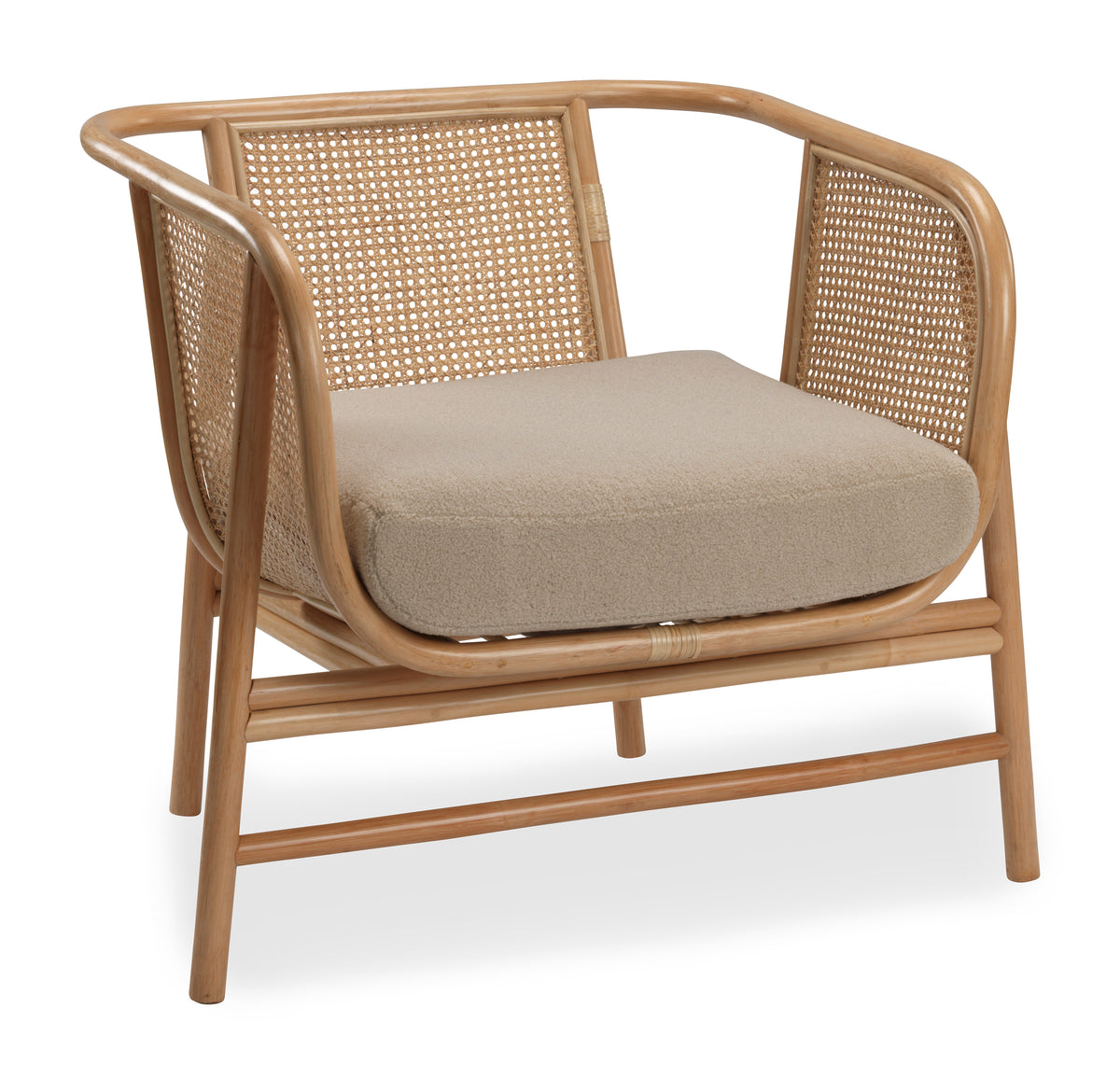 Seoul Rattan Chair with Boucle Latte
