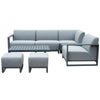 Sergio Outdoor Aluminium Modular Corner Sofa Lounge Set - Waterproof Fabric