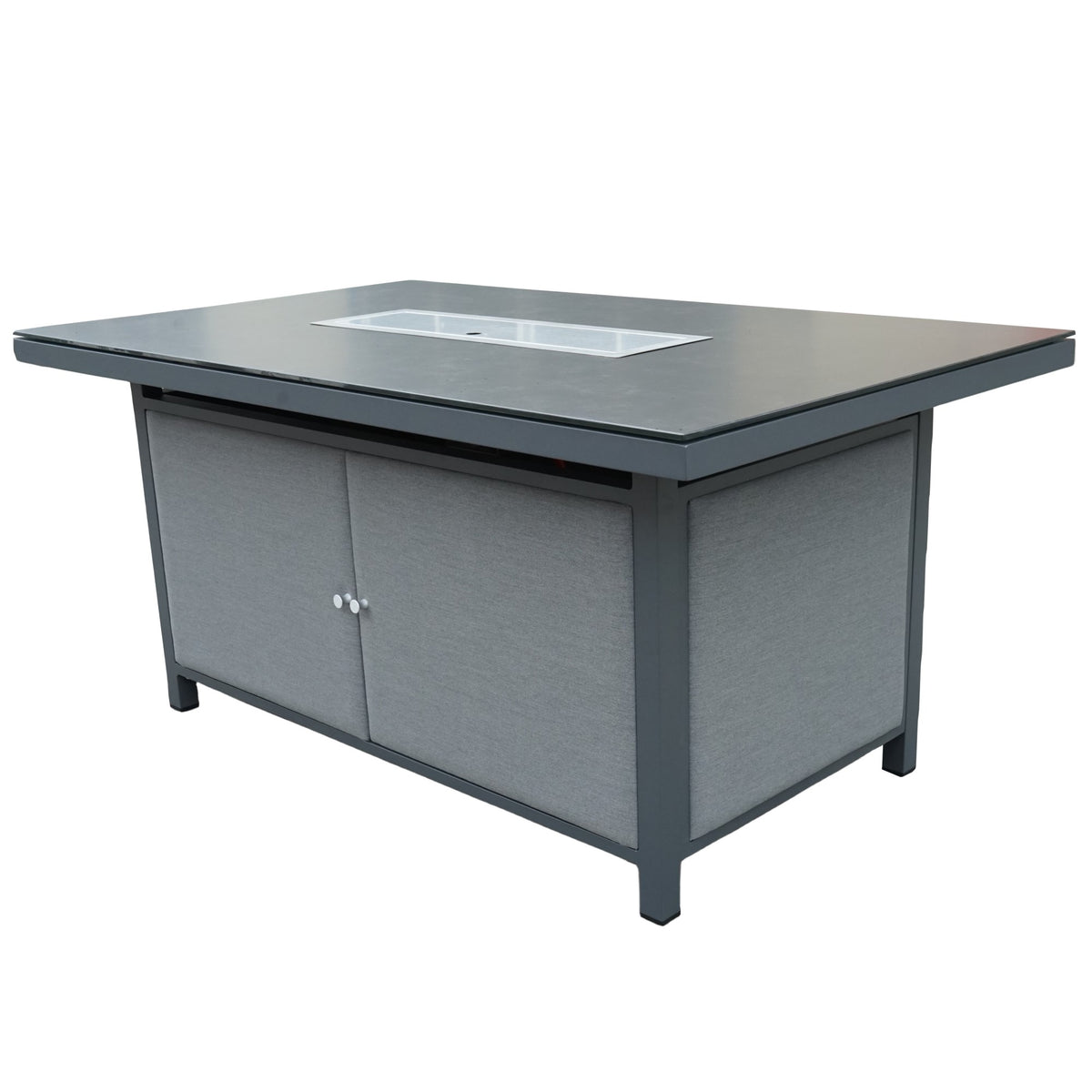 Sergio Outdoor 3 Seater Set with Fire Pit Dining Table - Waterproof Fabric