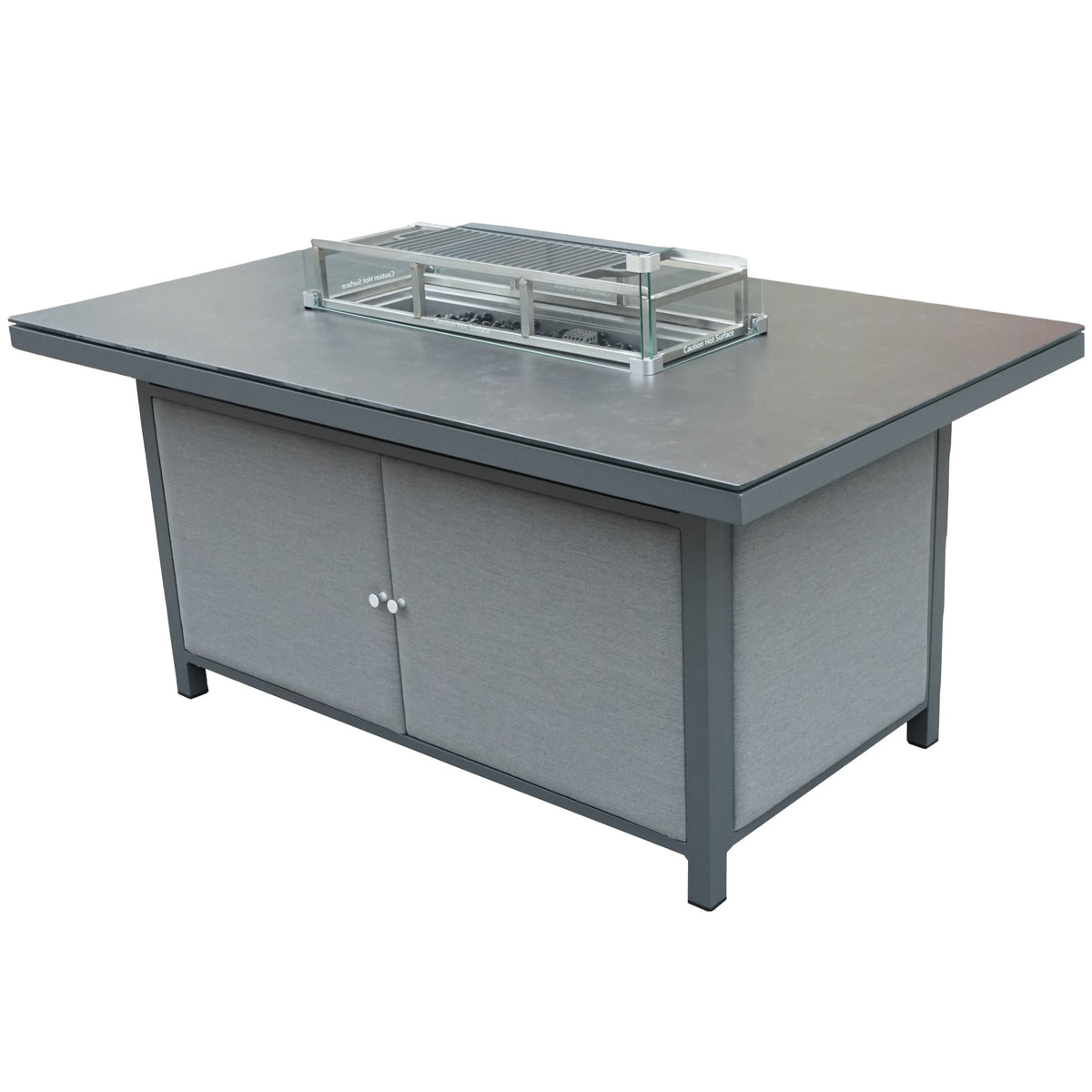 Sergio Outdoor 3 Seater Set with Fire Pit Dining Table - Waterproof Fabric