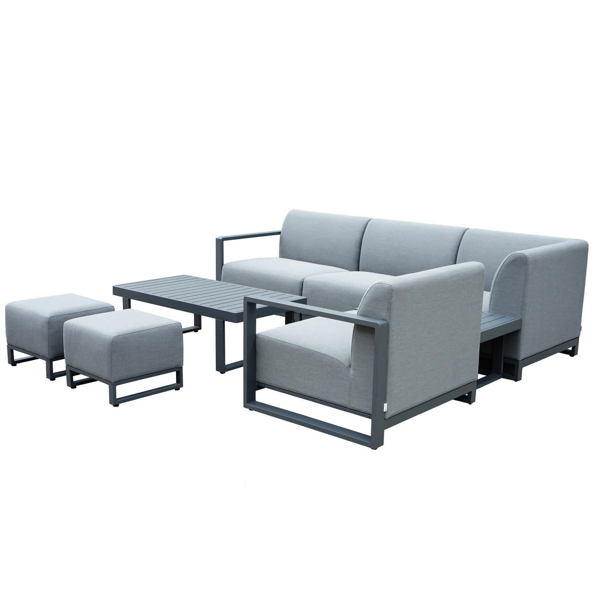 Sergio Outdoor Aluminium Modular Corner Sofa Lounge Set - Waterproof Fabric