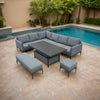 Sergio Outdoor Corner Sofa Set with Adjustable Table - Waterproof Fabric