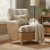 Seville Light Oak Armchair in Duke Beige Stripe