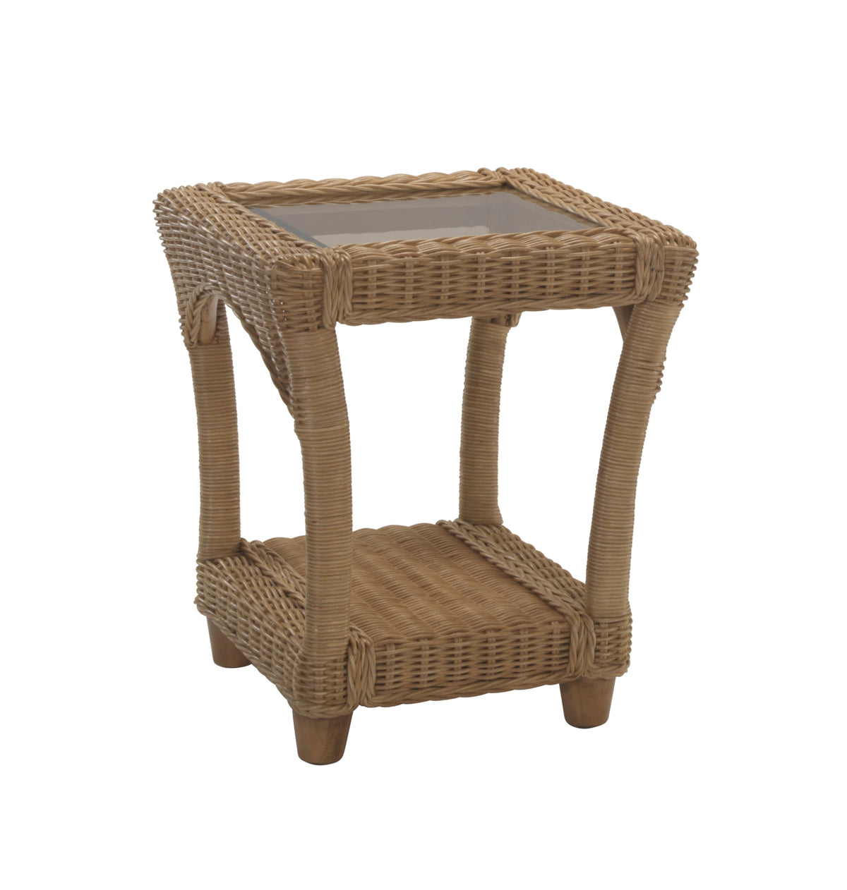 Desser Seville Light Oak Rattan Side Table