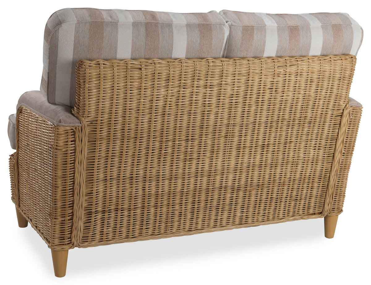 Seville Light Oak 2 Seater Sofa in Duke Beige Stripe